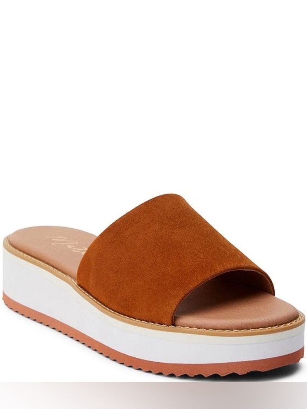 Matisse Jackie Platform Slides Open Toe Shoes size 8 Brown Suede Leather Womens